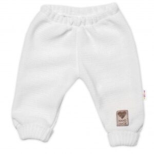 Pletené kojenecké kalhoty Hand Made Baby Nellys, bílé, vel. 80/86