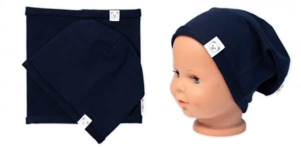 Čepice s nákrčníkem bavlna, Little Bear, Baby Nellys, granátová - Image 3