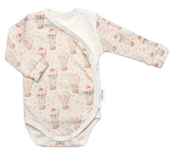 2-dílná sada body zap. bokem + polodupačky, Baby Nellys, Sweet Candy - krémová, vel. 62 - Image 3