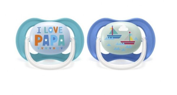 Dudlík Ultra Air Animals, 6-18m - I Love Papa Avent, modrý - Obrázek 2