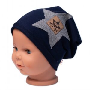 Dětská čepice bavlna, Baby Star, Baby Nellys, granát