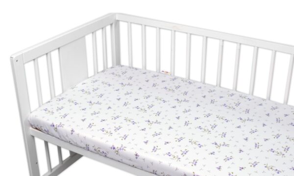 Bavlněné prostěradlo, Levandule, Baby Nellys, bíla/fialová - Image 2