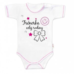Body krátký rukáv Baby Nellys, Trenérka celej rodiny, holka, vel. 68