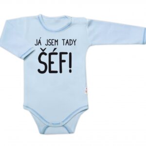 Body dlouhý rukáv s vtipným textem Baby Nellys, Já jsem tady ŠÉF!, vel. 86