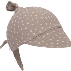 Mušelínový šátek s kšiltem DOTS, Baby Nellys - béžový