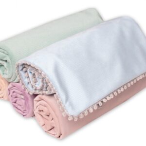 Dětská deka Velvet - oboustranná s ozdobným lemováním, Baby Nellys 100 x 75 cm, zelená