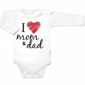 Body dlouhý rukáv Baby Nellys, I love mom & dad, vel. 68, unisex