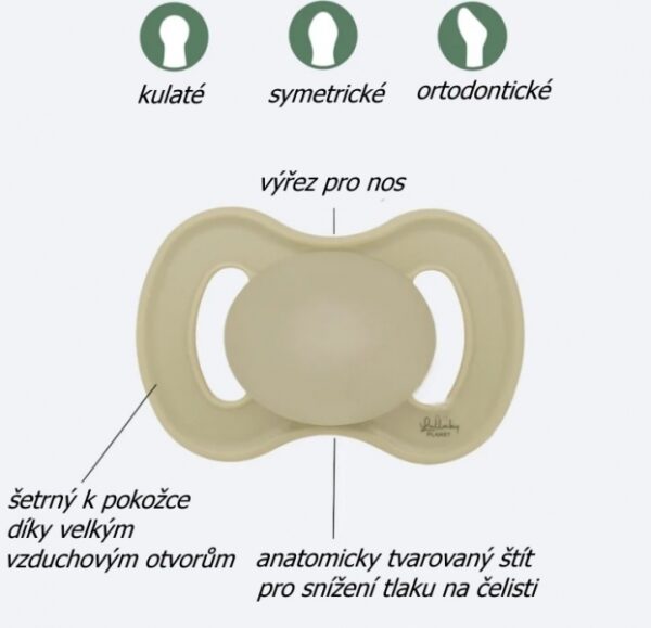 Šidítko, dudlík, silikon, symetrický, noční-svítící, 2ks, Lullaby Planet, 0-6m, oliva - Obrázek 5