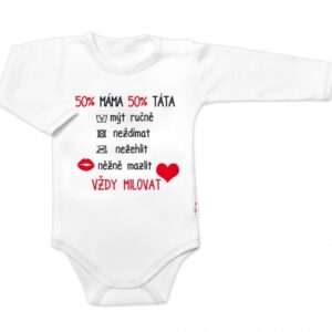 Body dlouhý rukáv Vždy milovat, Baby Nellys, bílé, vel. 86