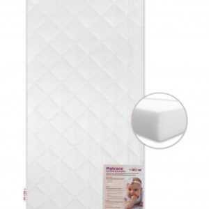 Dětská matrace do postýlky BASIC, Baby Nellys, pěna 120x60x10cm  - bílá