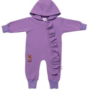 Teplákový overal s volánkem a kapucí GIRL, Baby Nellys, fialový, vel. 62