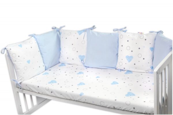 Polštářkový mantinel 6D bavlna, I love Boy Baby Nellys, modrá/bílá - Obrázek 2