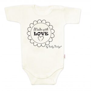 Body krátký rukáv Made with love, Baby Nellys, ecru, vel. 68