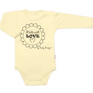 Body dlouhý rukáv Made with love, Baby Nellys, žluté, vel. 74