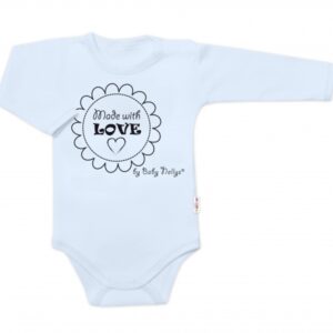 Body dlouhý rukáv Made with love, Baby Nellys, světle modré, vel. 74