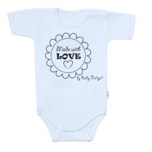 Body krátký rukáv Made with love, Baby Nellys, světle modré, vel. 68