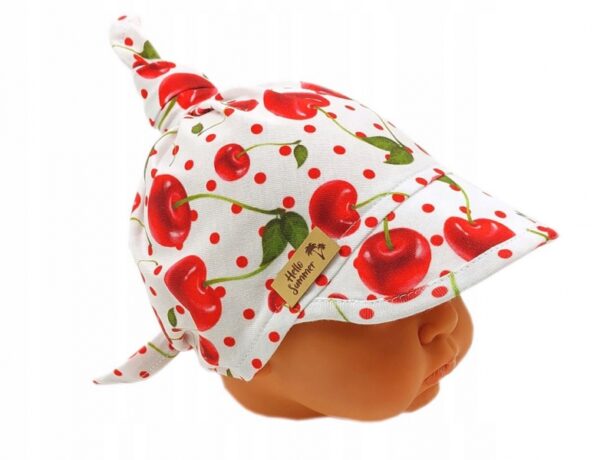 Dětský bavlněný šátek s kšiltem na zavazování, Premium Baby Nellys, třěšničky - Obrázek 4