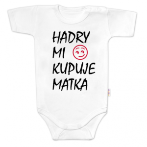 Body krátký rukáv Hadry mi kupuje matka, Baby Nellys, bílé, vel. 86
