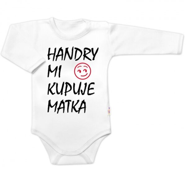 Body dlouhý rukáv Handry mi kupuje matka, Baby Nellys, bílé, vel. 68