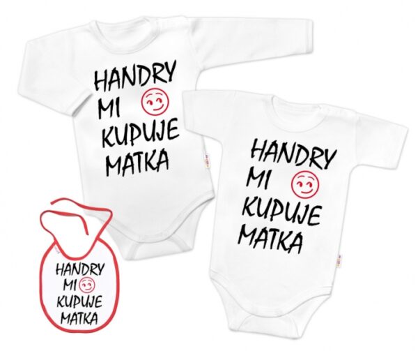 Body dlouhý rukáv Handry mi kupuje matka, Baby Nellys, bílé, vel. 68 - Image 2