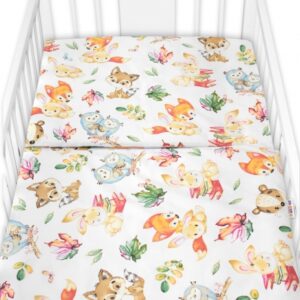 Mantinel s povlečením Premium, 3D sada, Cute Animals - bílá, 120x90 cm