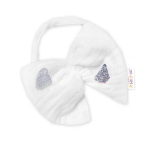 Zavinovací body, kraťasky + čelenka, mušelín, Srdíčko, Baby Nellys, smetanové, vel. 86 - Obrázek 5