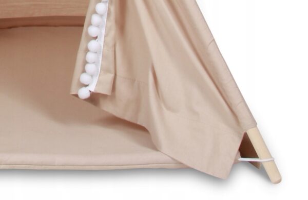 Stan pro děti týpí Baby Nellys + výbava - šedý s růžovými bambulkami - Obrázek 5