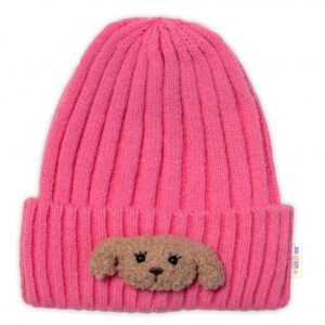 Dětská zimní čepice Bear, Baby Nellys - růžová, vel. 48-54 cm
