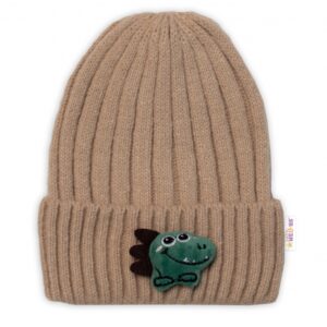 Dětská zimní čepice Dino, Baby Nellys - cappuccino, vel. 48-54 cm