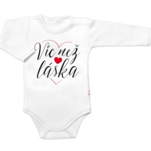 Body dlouhý rukáv, Víc než láska, Baby Nellys, bílé, vel. 68