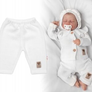 Pletené kalhoty Hand Made Girl, Baby Nellys, bílé