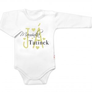 Body dlouhý rukáv, Maminka, Tatínek JÁ, Baby Nellys, bílé, vel. 86
