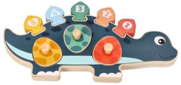 Edukační hračka puzzle s čísly, Adam Toys, Dinosaurus maminka - modrý - Obrázek 2