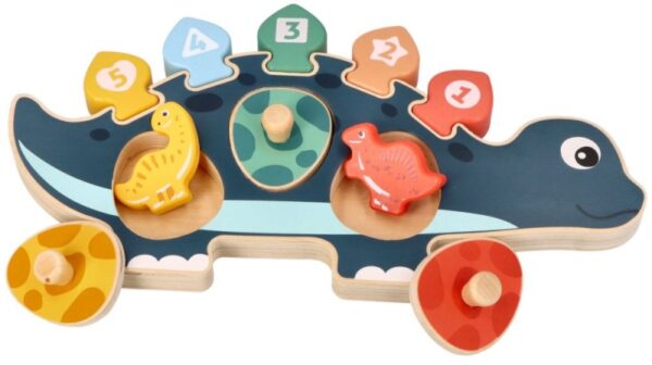 Edukační hračka puzzle s čísly, Adam Toys, Dinosaurus maminka - modrý - Obrázek 3