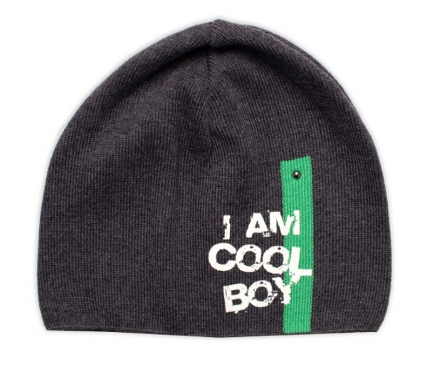 Jarní, podzimní čepice I am Cool Boy, grafit, 40-46 cm