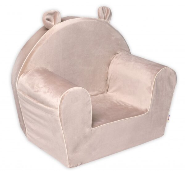 Dětské křesílko Teddy Velvet s boční kapsou Baby Nellys, béžové - Obrázek 2