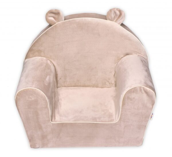 Dětské křesílko Teddy Velvet s boční kapsou Baby Nellys, béžové - Obrázek 4