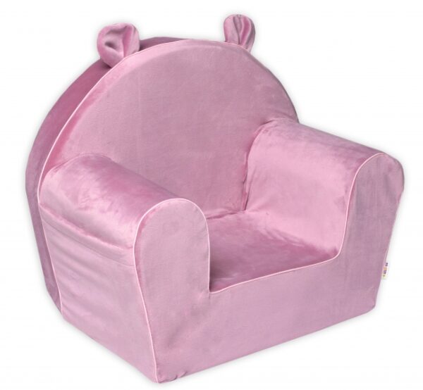 Dětské křesílko Teddy Velvet s boční kapsou Baby Nellys, růžové, starorůžová - Image 2
