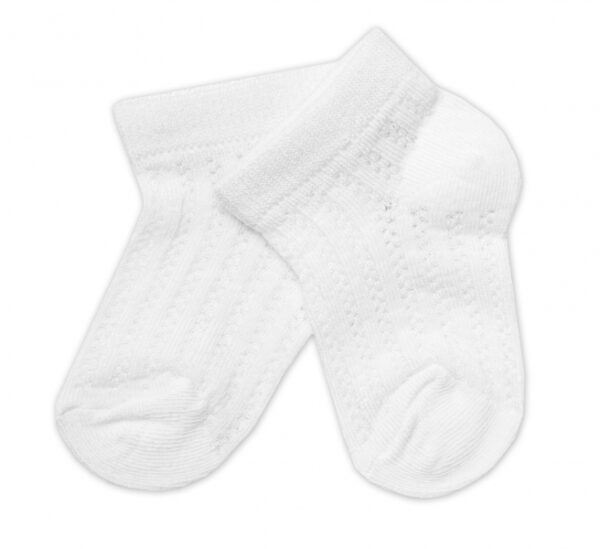 Kojenecké žakarové ponožky se vzorem, bílé, 12-18 m