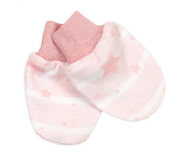 Zavinovací body, polodupačky + rukavičky zdarma, 3D,bavlna, Baby Star, pastel rose,vel. 68 - Image 2