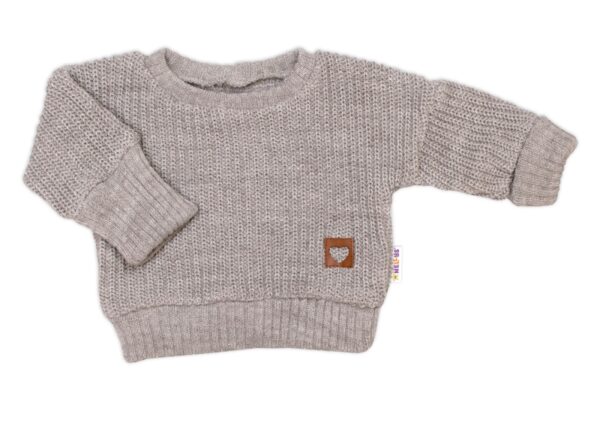 Rostoucí oversize pletený svetřík pro miminko, béžový, vel. 80/86 - Obrázek 3