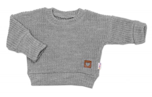 Rostoucí oversize pletený svetřík pro miminko, šedý - Image 3