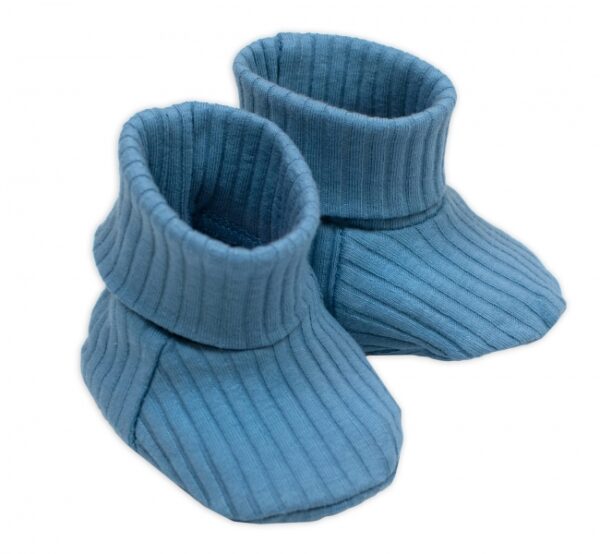 Rostoucí žebrovaný overálek, čepička a botičky, 3D, Nature -jeans - Image 4