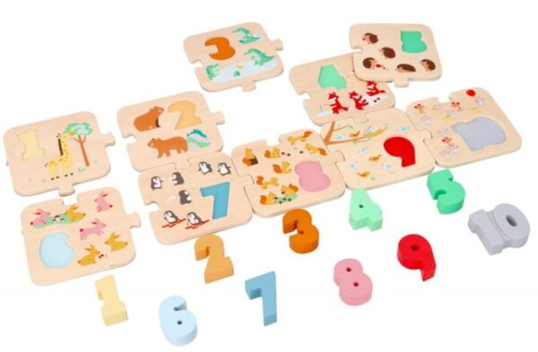 Dřevěné puzzle se zvířátky - učíme se počítat - Obrázek 4