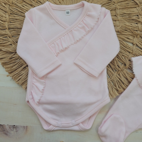 4-dílná bavlněná sada pro miminko do porodnice, sv. růžová, vel. 56 - Obrázek 3