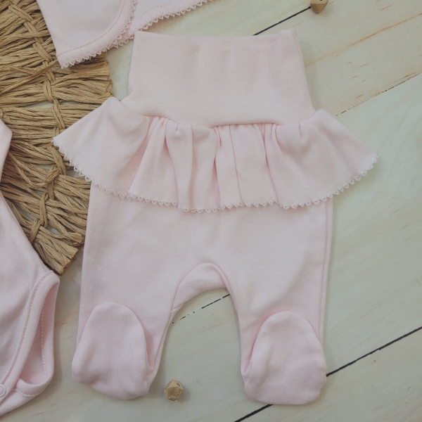 4-dílná bavlněná sada pro miminko do porodnice, sv. růžová, vel. 56 - Obrázek 5