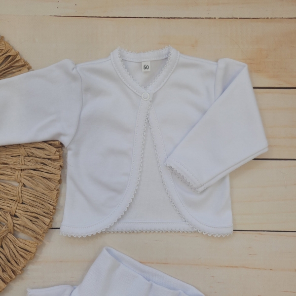 4-dílná bavlněná sada pro miminko do porodnice, bílá, vel. 62 - Obrázek 4