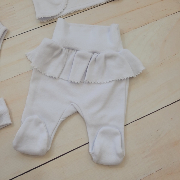 4-dílná bavlněná sada pro miminko do porodnice, bílá, vel. 62 - Obrázek 5