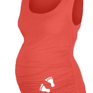 Top, tílko Dana s potiskem Nožiček  - koral, vel. L/XL