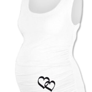 Top, tílko Dana s potiskem Srdíček  - bílé, vel. L/XL